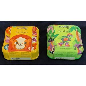 2 Welly Flex Fabric Adhesive Bandages 48 Count Animal & Roller Skating Turtle